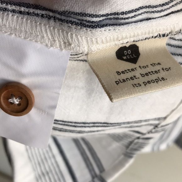 NWT Madewell sz Large Cover up Wrap skirt white blue stripes 100% cotton Summer - Picture 8 of 14